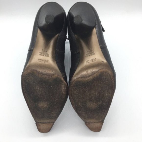 FENDI Booties Heeled Boots 38.5 Contrast Point Toe - Picture 7 of 8